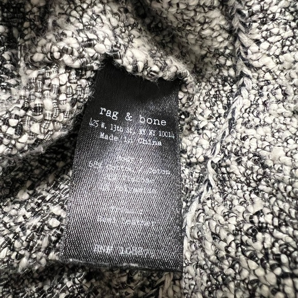 RAG & BONE Hart Tweed Biker Moto Jacket White/Black XS - Picture 10 of 10